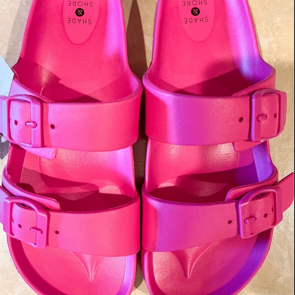Shade‎ & Shore Sandals Buckle 2 Strap, Hot Pink - Picture 3 of 3